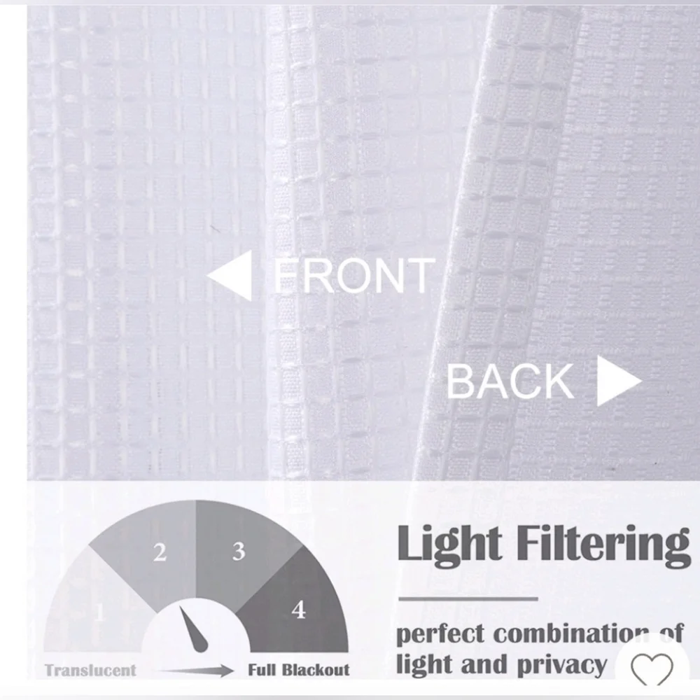 New with tags! Set of 2 Tiers Waffle Weave White Kitchen Curtains 60 x 45